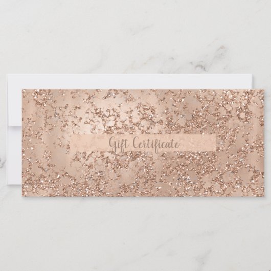 Roze Gouden Blush Roze Glam Glitters Cadeaubon (Voorkant)