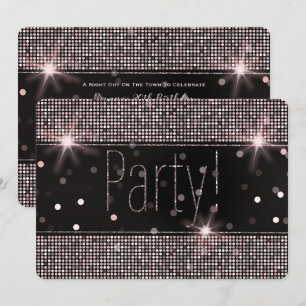 Roze Gouden Blush Roze Glitter Licht Feest Kaart