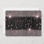 Roze Gouden Blush Roze Glitter Lichtjes Feest Kaart (Voorkant)