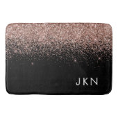 Roze Gouden Blush Roze Glitter Monogram Beginlette Badmat (Voorkant)