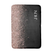 Roze Gouden Blush Roze Glitter Monogram Beginlette Badmat (Voorkant Verticaal)