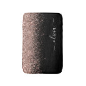 Roze Gouden Blush Roze Glitter Script Monogram Mei Badmat (Voorkant Verticaal)