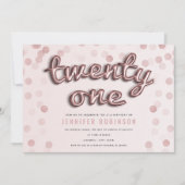 Roze Gouden Blush Roze Glitters 21e Verjaardag Kaart (Voorkant)