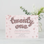 Roze Gouden Blush Roze Glitters 21e Verjaardag Kaart (Staand voorkant)