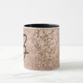 Roze Gouden Blush Roze Glittersparel Monogram Gebo Mok (Midden)
