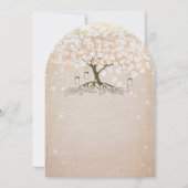 Roze Gouden Blush Roze Hart Boom Bruiloft Kaart (Achterkant)