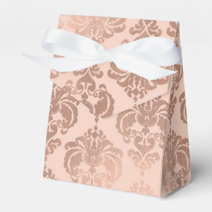 Roze Gouden Blush Roze Moderne Glam Damast Bedankdoosjes