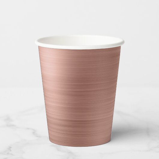 Roze Gouden Blush Roze Monogram Koffiebekers Papieren Bekers (Achterkant)