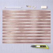 Roze Gouden Blush Roze Strepen Glamour Bruiloftsfe Tissuepapier (Craft)