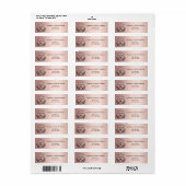 Roze gouden blush save the date retouradreslabel etiket (Full Sheet)