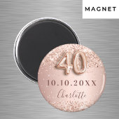 Roze gouden blush save the date voor 40e verjaarda magneet