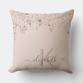 Roze Gouden Blush Sterren Monogram Naam Worp Kusse Kussen (Voorkant)