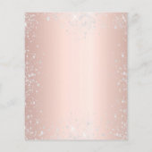 Roze gouden blush zilveren glitter budget bar menu (Achterkant)