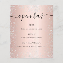 Roze gouden blush zilveren glitter budget bar menu
