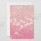 Roze Gouden Bokeh Glitter Verjaardag Kaart (Achterkant)