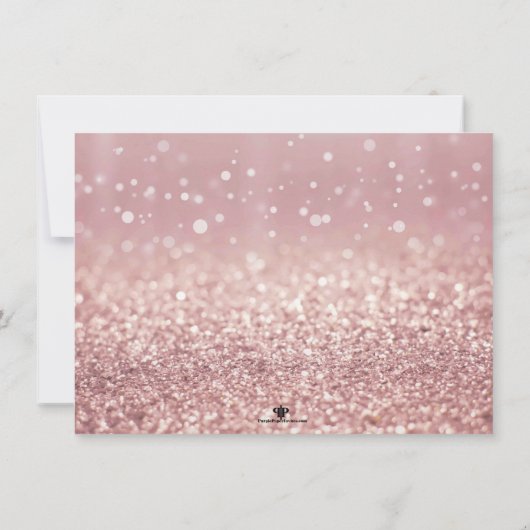 Roze Gouden Bokeh Lichtjes Sweet 16 Dank Je Kaart (Achterkant)