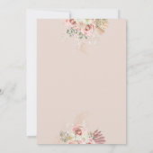 Roze Gouden Boog Pampas Gras Bloem Confirmatie Kaart (Achterkant)