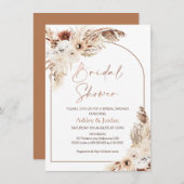 Roze Gouden Boog Terracotta Boho Bloemendouche Kaart (Voorkant / Achterkant)