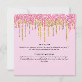 Roze gouden boogdiamantshimmels kaart (Achterkant)