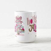 Roze Gouden Boom Holly Jolly Christmas Koffiemok (Center)