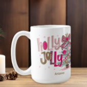 Roze Gouden Boom Holly Jolly Christmas Koffiemok