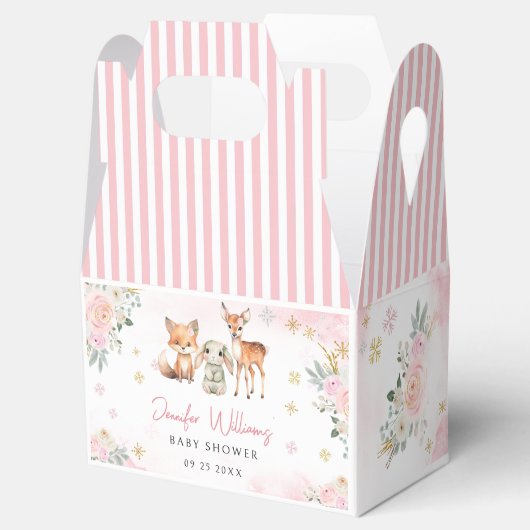 Roze gouden bos baby shower snoep gunst doos bedankdoosjes (Geopend)