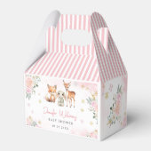 Roze gouden bos baby shower snoep gunst doos bedankdoosjes (Voorkant Zijde)