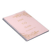 Roze gouden botanische loof elegant notitieboek (Rechterzijde)