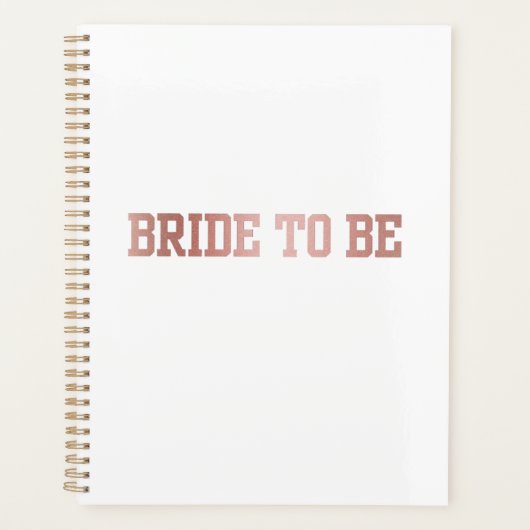 Roze Gouden Bruid-to-Be Planner (Voorkant)