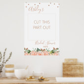 Roze Gouden Bruids Bruiloft Foto Booth Frame Poster (Keuken)