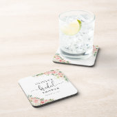 Roze Gouden Bruidsdouche Bier Onderzetter (Rechterzijde)