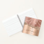 Roze Gouden Bruidsdouche -  Elegante Moderne Huwel Notitieboek (Binnen)