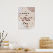 Roze Gouden Bruidsdouche Welkom Bord Poster (Keuken)