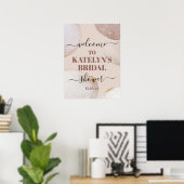 Roze Gouden Bruidsdouche Welkomstbord Poster (Thuiskantoor)
