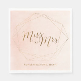 Roze gouden bruidsfeest servetten voor mevrouw Pin