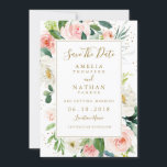 Roze gouden bruidskleur bruiloft bespaart de datum save the date<br><div class="desc">Meer moderne bloemen Save The Date Uitnodigingen in de Little Bayleigh Store!</div>