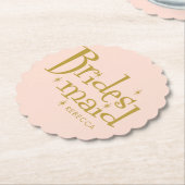 Roze Gouden Bruidsmeisje Cadeaus Kartonnen Onderzetters (Gekanteld)