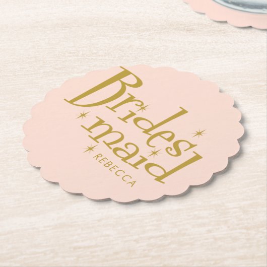 Roze Gouden Bruidsmeisje Cadeaus Kartonnen Onderzetters (Gekanteld)