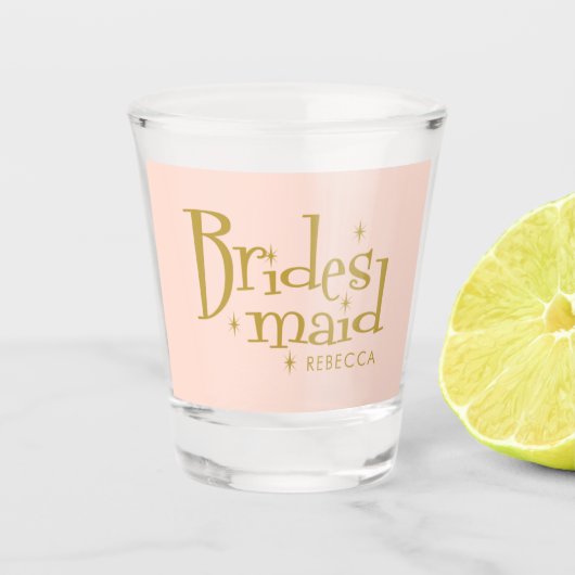 Roze Gouden bruidsmeisje cadeaus Shot Glas (Voorkant)