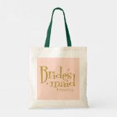 Roze Gouden Bruidsmeisje Gift Tote Bag (Achterkant)