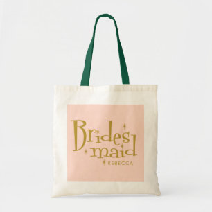 Roze Gouden Bruidsmeisje Gift Tote Bag