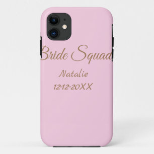 Roze gouden bruidsmeisje squad voeg naam toe meisj Case-Mate iPhone case