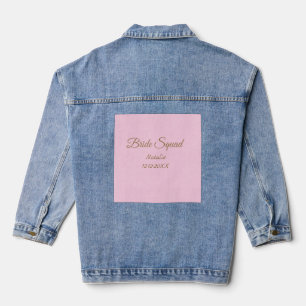 Roze gouden bruidsmeisje squad voeg naam toe meisj denim jacket