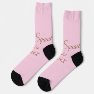 Roze gouden bruidsmeisje squad voeg naam toe meisj sokken