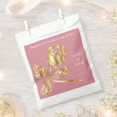 Roze Gouden Bruiloft Bedankzakje (Geknipt)