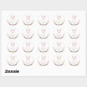 Roze Gouden Bruiloft Brunch Borrel Bruidsfeest Fav Ronde Sticker (Vel)