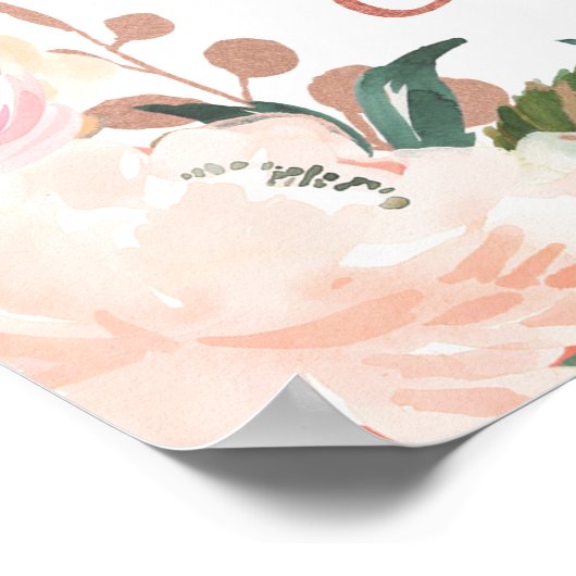 Roze Gouden Bruiloft Brunch Bruisende Bruidsuitnod Poster (Hoek)