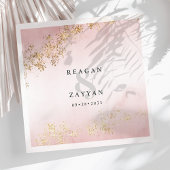 Roze & Gouden Bruiloft Servet