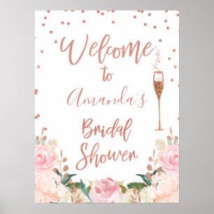 Roze Gouden Bruiloftsborrel Bruisend Bruidsfeest W Poster