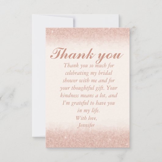 Roze Gouden Bruiloftsfeest Bedanktkaarten Bedankkaart (Voorkant)
